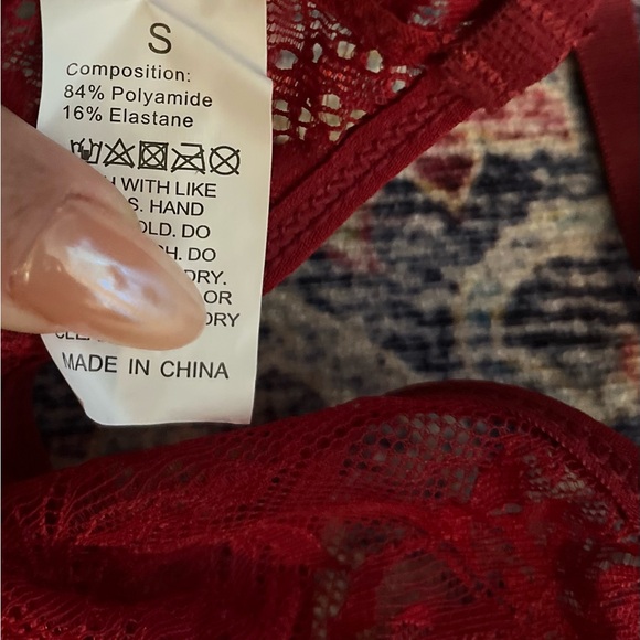 🆕NWOT Elegant Red Lace Lingerie Bra/Panties Set Women’s Small 32A 32B 34A 34B - Picture 4 of 14